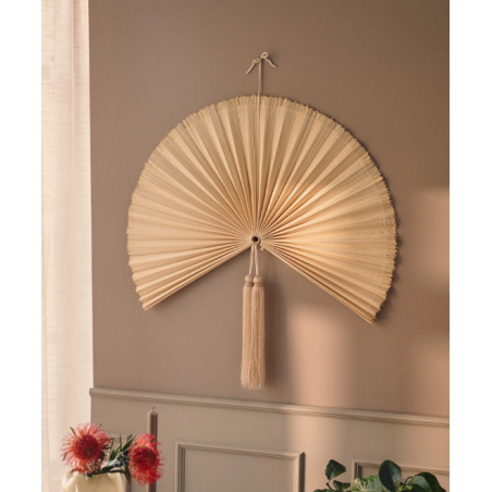 Éventail mural artisanal – Décoration naturelle & élégante