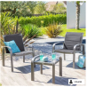 Salon de jardin ELYN Hespéride - duo aluminium bleu canard & graphite